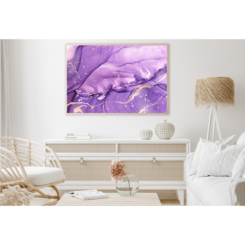 White & Purple Abstract Design Home Decor Premium Quality Poster Print Choose Your Sizes