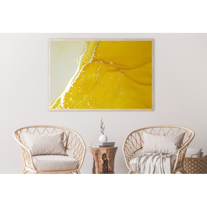 White & Yellow Abstract Design Home Decor Premium Quality Poster Print Choose Your Sizes