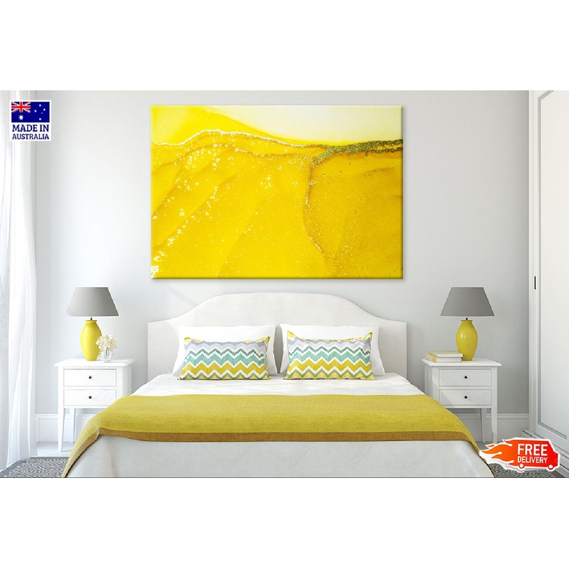 Yellow & Gold Fluid Abstract Design Print 100% Australian Made