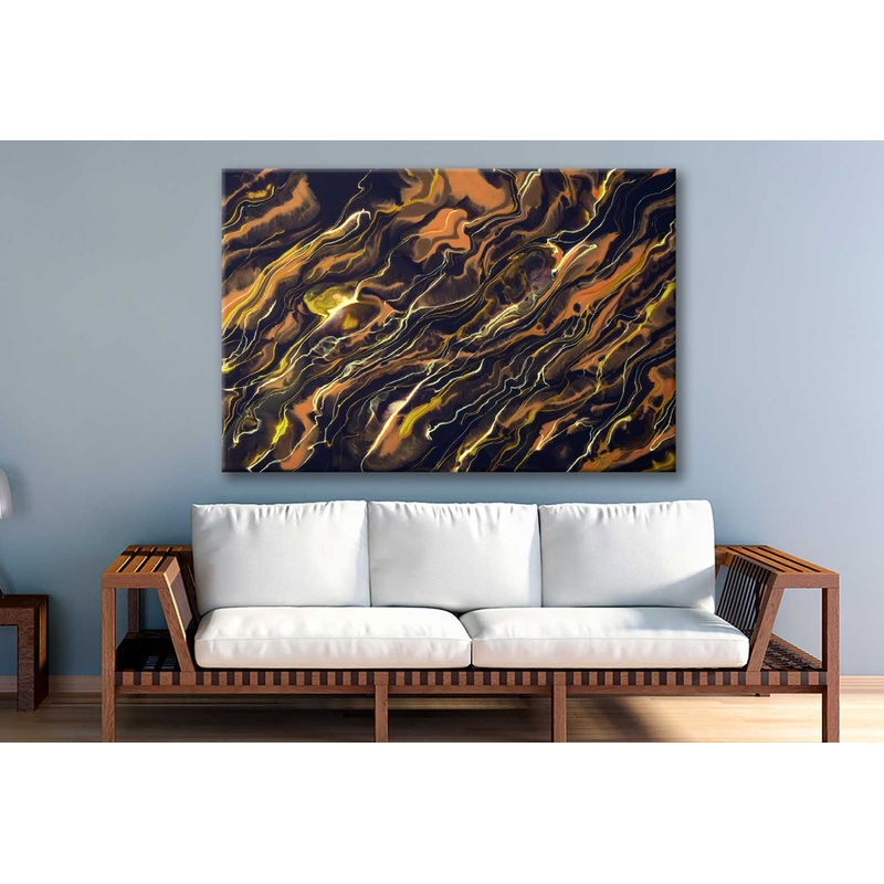 Bella Home Dark Brown Black Abstract Acrylic Print Canvas Ready to hang