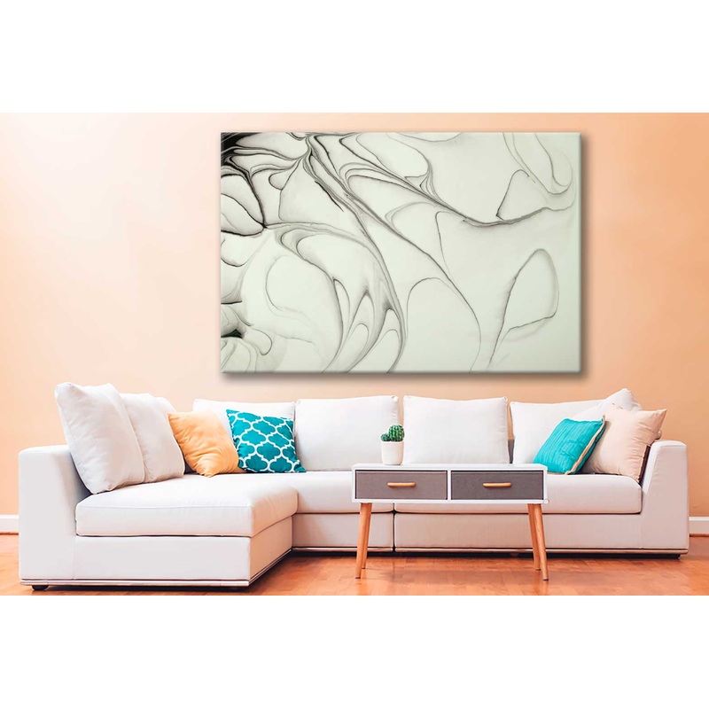 Bella Home Grey Black Abstract Fluid Design Print Canvas Ready to hang