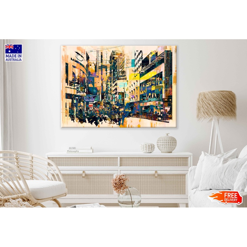 Cityscape Abstract Painting Art Print 100% Australian Made