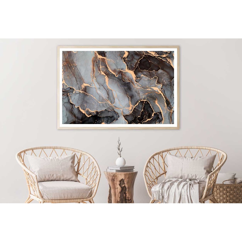 Dark Brown & Grey Abstract Design Home Decor Premium Quality Poster Print Choose Your Sizes