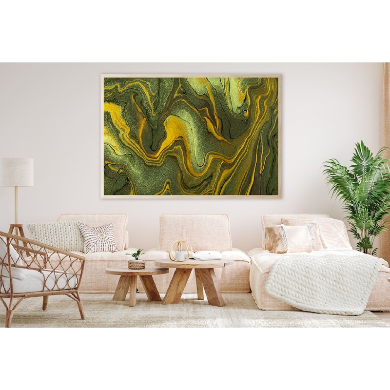 Dark Green Gold Abstract Acrylic Design Home Decor Premium Quality Poster Print Choose Your Sizes