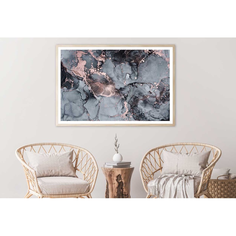 Grey & Pink Alcohol Ink Abstract Design Home Decor Premium Quality Poster Print Choose Your Sizes