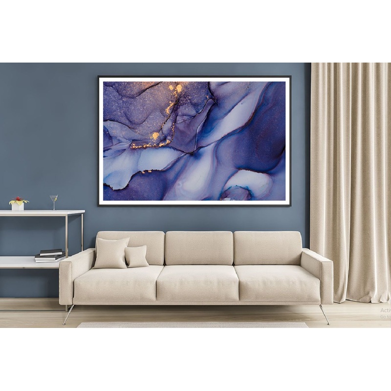 Grey Purple & Gold Fluid Abstract Design Home Decor Premium Quality Poster Print Choose Your Sizes