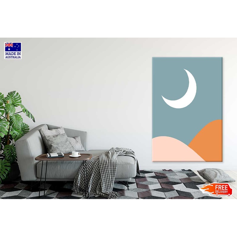 Moon over Mountain Vector Design Art Print 100% Australian Made