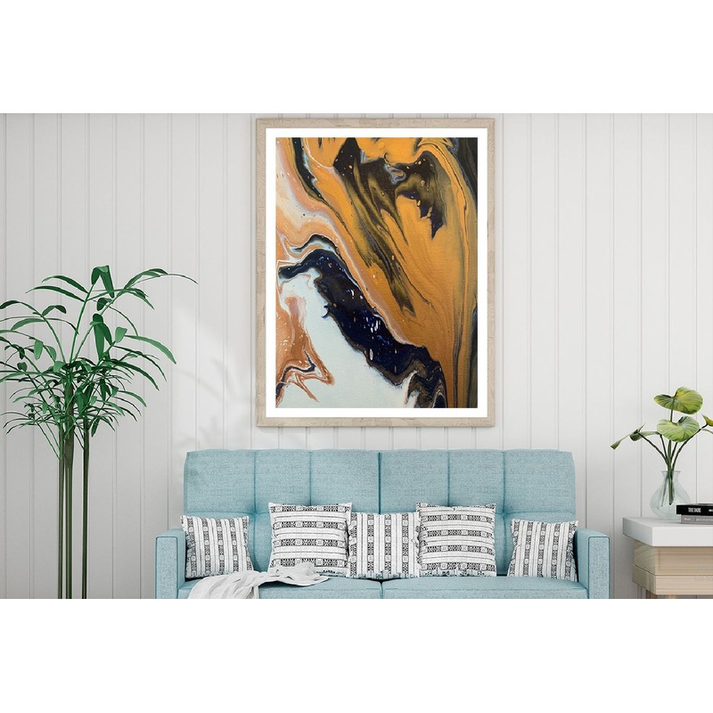Orange Black Abstract Acrylic Design Home Decor Premium Quality Poster Print Choose Your Sizes
