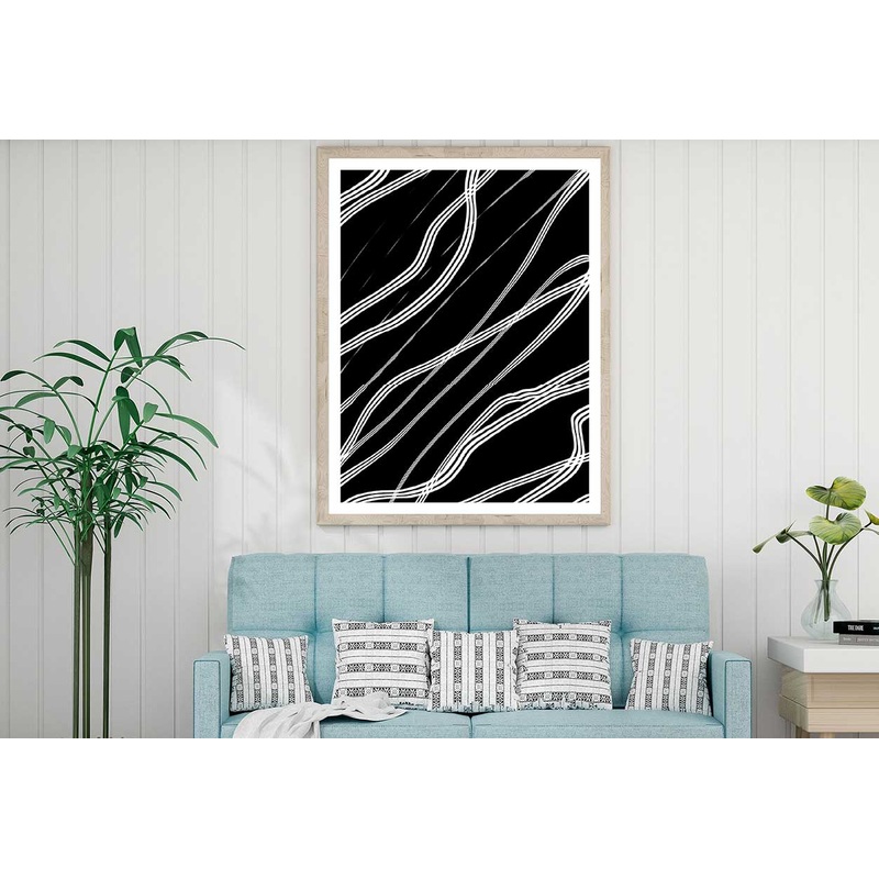 White Light Lines Abstract Design Home Decor Premium Quality Poster Print Choose Your Sizes